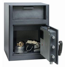 Casa de bani tip seif cu fanta cu cheie sau blocare electronica Omega Deposit CHUBB 14